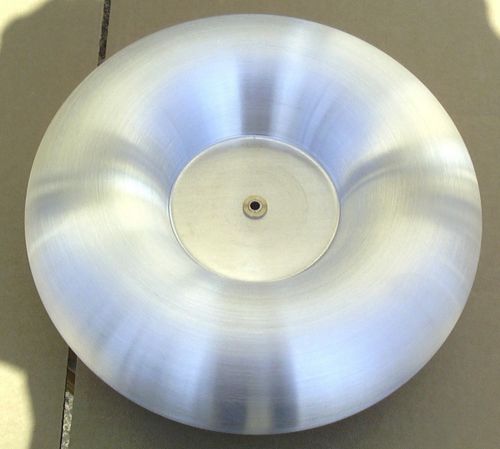 4&#034; x 13&#034; Toroid  for Tesla Coil, Spun Aluminum Pristine Brushed Finish Topload