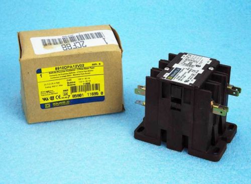 New square d definite purpose contactor 8910dpa12v02, 2 pole 20/25 amps for sale