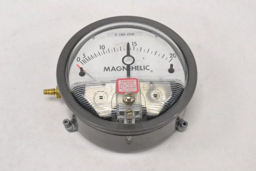 Dwyer w09h ww magnehelic 0-20cfm x100 pressure 4 in 1/4 in npt gauge b287589 for sale