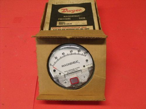 Nos dwyer 0-100 magnehelic pressure gage 4.5 inch model 2100 h-20 for sale