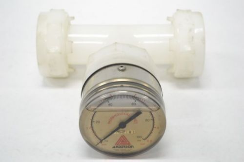 Anderson 9706181 liquid pressure 0-100psi 3-5/8 in gauge with tube b221332 for sale