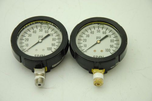 Span 1/4&#034; npt pressure gauges, 0-100psi, 2-1/2&#034; dial, lot of 2 for sale