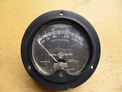 Vintage G.E. A.C. Volts 0-15,0-150 Resistor Externa Model#8A022 Meter