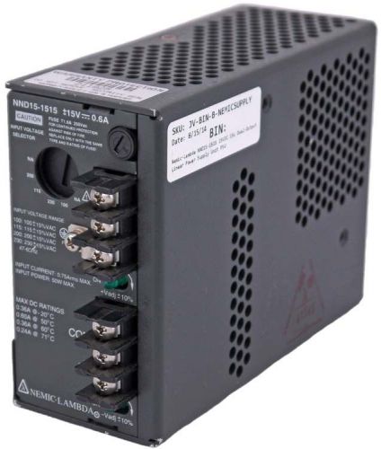 Nemic-Lambda NND15-1515 15VDC 15W Dual-Output Linear Power Supply Unit PSU