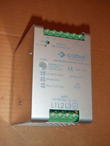 Cabur xcsg500c 3 phase triple switching power supply 340-550 vac 24 vdc 20a for sale