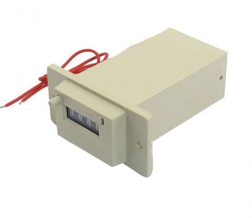 Alion AC 110V CSK4-YKW 4 Digits 2 Red Wired Electronmagnetic Counter Gray