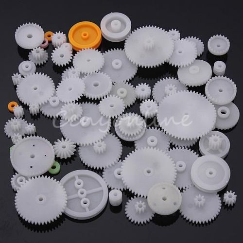 64pcs type plastic shaft single double reduction crown worm gears diy for robot for sale