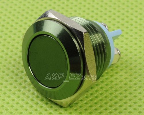 16mm Start Horn Button Momentary Stainless Steel Metal Push Button cyan