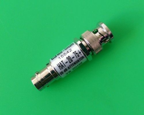 (new) mini-circuits bnc fixed attenuator 75 ohm 20db (hat-20-75+) for sale