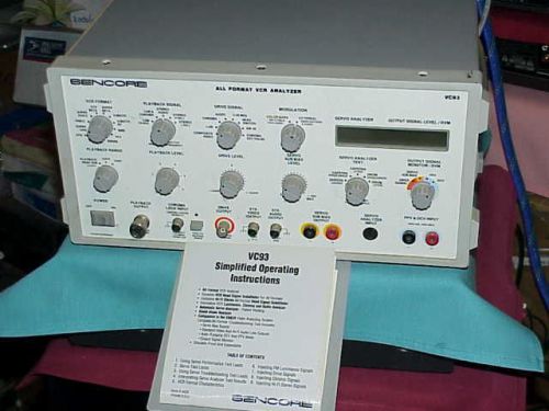 SENCORE Model VC93 ALL FORMAT VCR ANALYZER (GRT COND.)