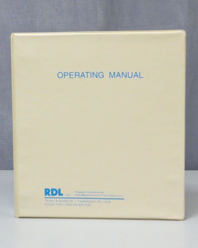 RDL, Inc. Model IMD-801D-03A Intermodulation Simulator Operating Manual