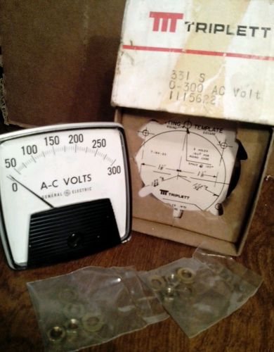 Vintage Triplett AC Voltage Meter 331S 0-300 AC Volts