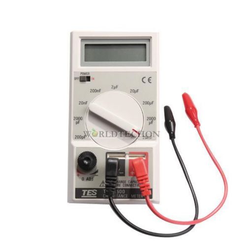 Tes1500 new digital auto range capacitor capacitance tester 0.01pf to 20000uf wt for sale