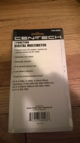 Cen Tech 7 Function Multi-Tester Digital Multimeter NIB New