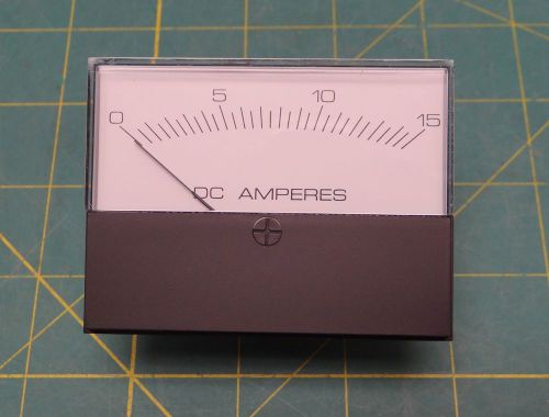 Modutec Panel Amp Meter 0 - 15 DC Amperes 2.20&#034; x 2.27&#034; P/N 2SDAA015