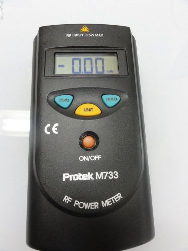 Protek M733 , BW=10MHz to 2900MHz, 3.5 Dig LCD, CW Only, 0.1mW to 500mW, 9V x2
