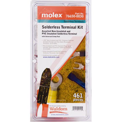 Molex 76650-0030 461 piece solderless terminal kit with universal crimp tool for sale