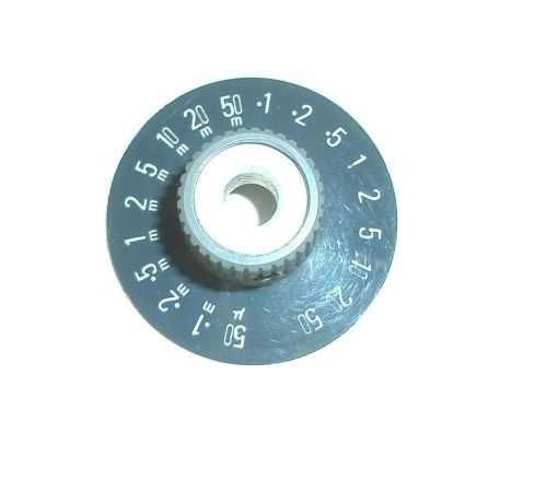 Tektronix tek knob, volts/division, 1-1/2&#034; skirt, 5/8&#034; body, dark grey, 50u-50 for sale
