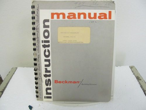 Beckman/Berkeley 3252-8 Zero Time Loss Sequencing Intervalometer Instruc Manual