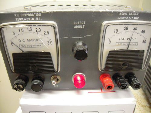 NJE CORPORATION TR-36-2 36 V DC POWER SUPPLY 2 AMP  Powers Up