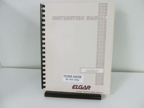 ELGAR 3001B, 751B AC Power Sources Instruction Manual w/schematics