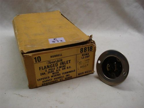 Hubbell killark twist-lock flanged inlet, lot of 10, 250 vac, 20 amp, 8818,  nib for sale