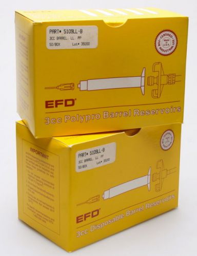 Efd 5109ll-b 3cc luer lock dispensing syringe barrels 2 boxes of 50ea for sale