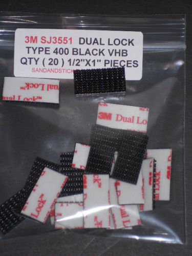3m black dual lock vhb type 250  ( 20 )  1&#034; x 1/2&#034; pieces sj3550 fasteners for sale