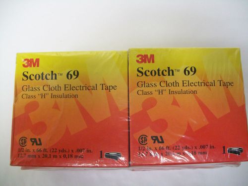 (10) 3m scotch glass cloth tape 69 1/2&#034; x 66&#039; silicone adhesive new in box for sale
