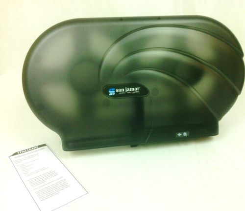 San Jamar Oceans  9&#034;  JBT Toilet Tissue Dispenser, 19 x 5 1/4 x 12, Black Pearl