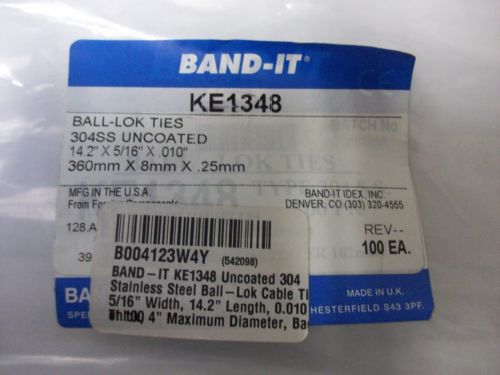BAND-IT 304 Stainless Steel Ball-Lok Cable Tie 14.2&#034; Long KE1348 Lot of 5 NIB