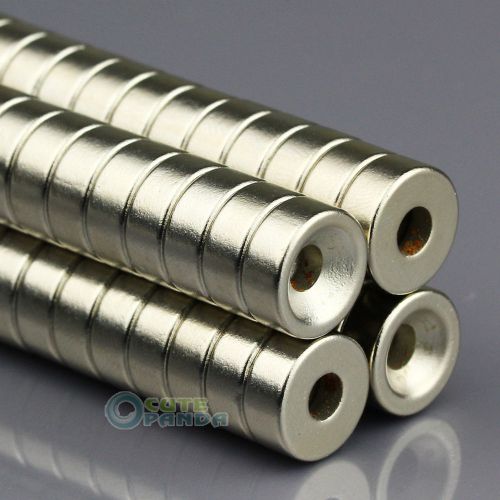 50pcs N50 Round Neodymium Ring Counter Sunk Magnets 12 x 5mm Hole 4mm Rare Earth