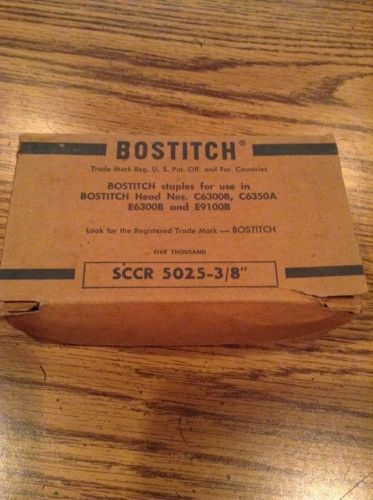Vintage bostitch 5000 count box of sccr 5025 3/8&#034; staples for various staplers for sale