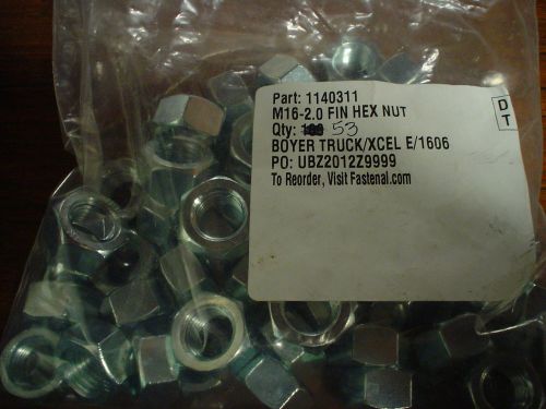 Qty 53  M16-2.0 Fin Hex Nut  Part #1140311 - New in bag - 60 Day Warranty