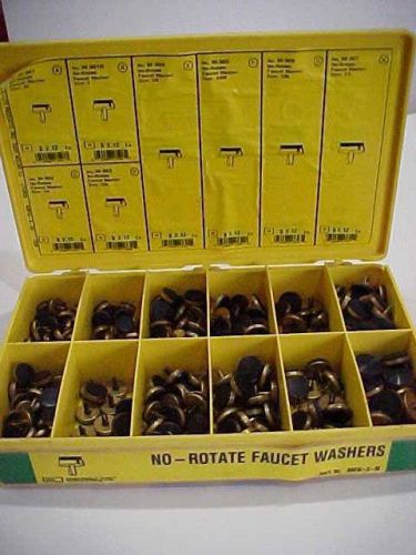 Over 230 no rotate faucet washers hardware various sizes in box 1/4 3/8 1/2 for sale