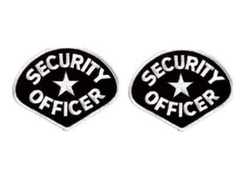 2 Security OFFICER Guard Star Uniform Shirt Jacket Shoulder Patch Badge Blk/Wht