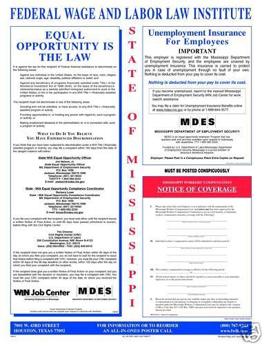 Mississippi (MS)  All-In-One Labor Law Poster