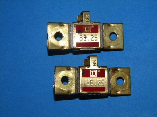 Lot of 2 Square D B6.25 Overload Thermal Unit Heating Elements