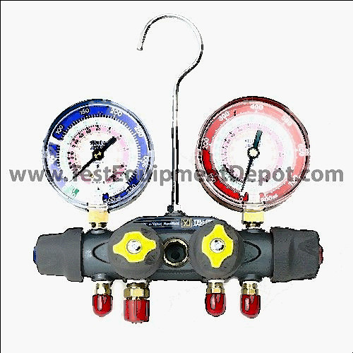 red gauges for sale, Yellow jacket 49963 manifold only, r/b gauge, psi, r-22/404a/410a (f)