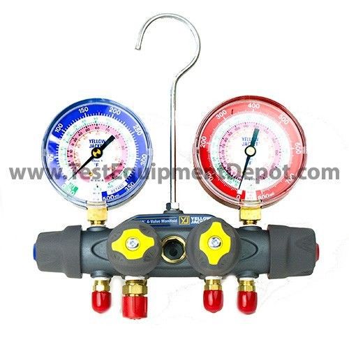 Yellow jacket 49963 manifold only, r/b gauge, psi, r-22/404a/410a (f) for sale