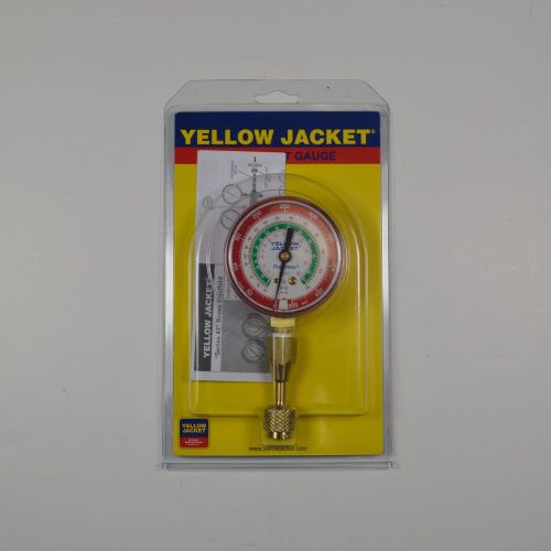 Yellow jacket 40331 single red pressure test gauge with quick coupler - new! for sale