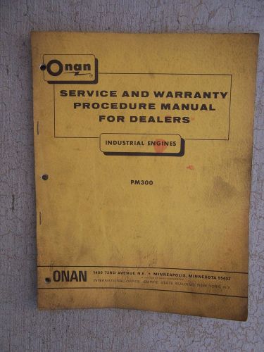 1971 Onan PM300 Industrial Engine Service Warranty Dealer Manual  Tool Catalog R