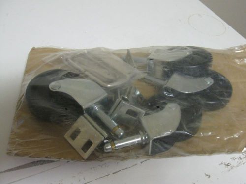 Brand new in the package set of 4 wheel casters brackets size 3 inches by 1/2 for sale