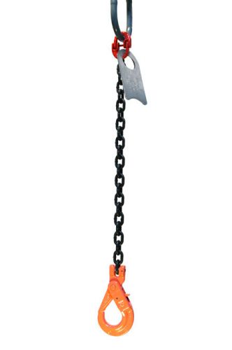 9/32&#034; 6 Foot Grade 80 SOPL Single Leg Lifting Chain Sling Positive Locking Hook