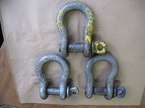 Lot Of 3 WLL 4.75 / 4-3/4 T TON SHACKLE / CLEVIS 3/4&#034; PIN 1-1/4&#034; OPENING USA