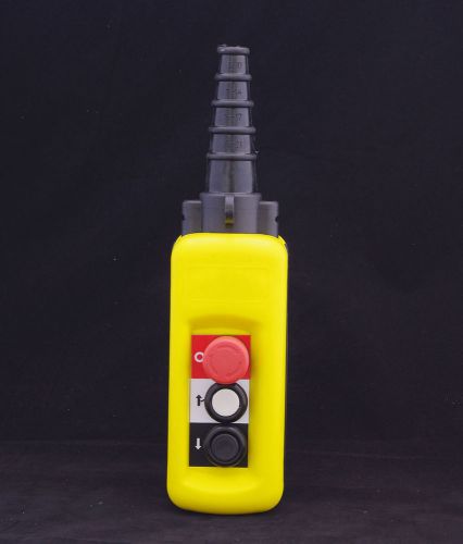 Hoist crane 2 pushbutton pendant controller station with emergency stop 5a for sale