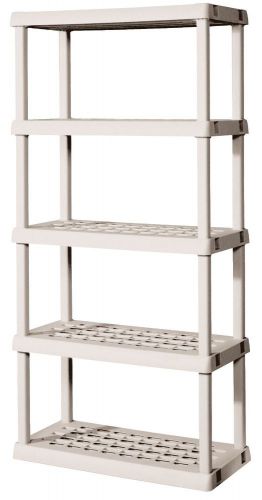 Sterilite 5-shelf shelving unit - 73.25 x 36 x 18 inches - platinum for sale