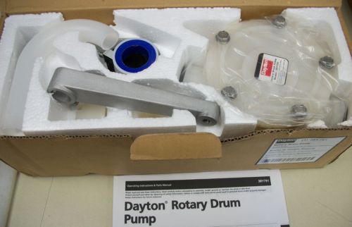 Dayton industrial transfer hand drum pump, rotary, pvdf, 1in od for sale