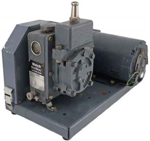 Welch duoseal 1400 belt-drive rotary vane vacuum pump w/franklin 1/3hp motor for sale