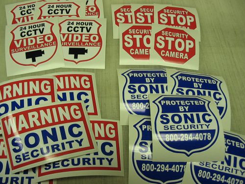 Security cctv decal sticker wholesale lot 20 camera stop sign window door alarm for sale